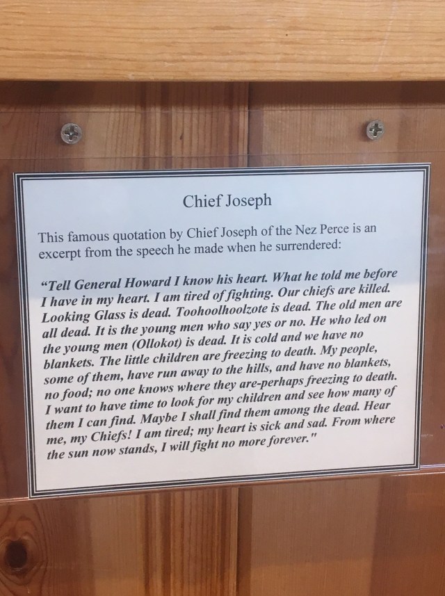 chief joseph plaque